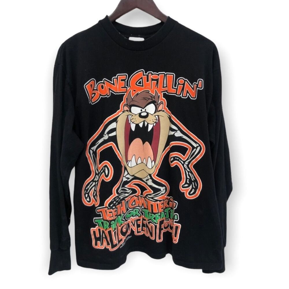Vintage Taz Halloween Shirt Looney Tunes Size L '96